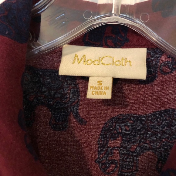 MODCLOTH Elephant Print Sleeveless Trapeze Top - Picture 5 of 6